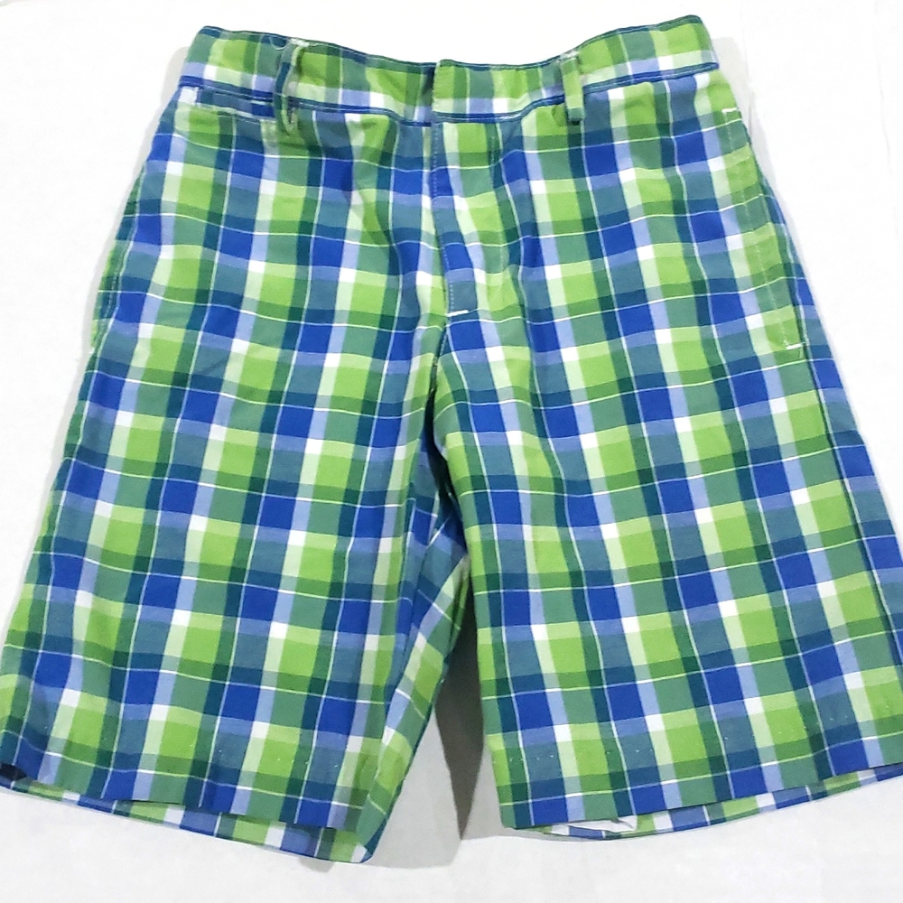 Florence Eiseman 5 blue green lined plaid shorts
